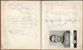 "Signature and photo collection in album, contains Manuel Fangio signature 1960, Bobsleigh team