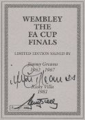 Jimmy Greaves and Ricky Villa signed Wembley the FA cup finals bookplate with book. Good
