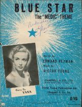 YANA Singer signed 'Blue Star' Sheet Music Good condition. All autographs come with a Certificate of