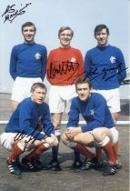 Autographed RANGERS 12 x 8 Photo : Col, depicting a wonderful image showing Rangers RON McKinnon,