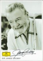 James Galway signed 6x4inch black and white photo. Good condition. All autographs come with a