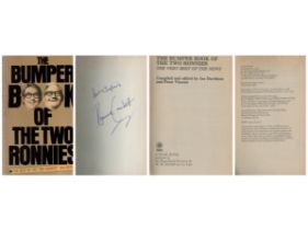 Ronnie Corbett signed The bumper book of the two Ronnies paperback book. Signed on inside front