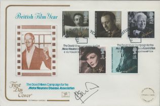 Ian Botham signed British Film Year David Niven Campaign FDC. 5 Stamps 1 postmark. Good condition.