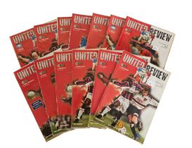 Football Manchester United, United Review season 1997-1998 programme collection. 13 in collection