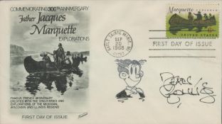 Dean Young signed Father Jacques Marquette explorations FDC Commemorating 300th Anniversary. 1 stamp