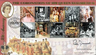 Peter Dimmock CVO OBE signed The Coronation of H M Queen Elizabeth II FDC. 2nd June 2003 Westminster