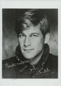 Simon MacCorkindale signed black & white photo 7x5 Inch. Was a British actor, film director, writer,