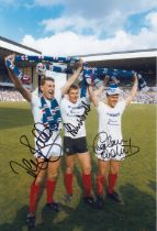 Autographed RANGERS 12 x 8 Photo : Col, depicting Rangers 'English Contingent' consisting of TERRY