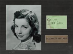 Elizabeth Sellars 16x12 inch mounted signature piece includes signed album page and vintage black