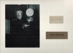 Cecil Parker 16x12 inch mounted signature piece includes signed album page and vintage black and