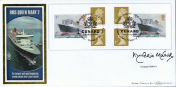 Victoria Mather signed RMS Queen Mary 2 FDC. 13/4/2004 Southampton postmark. Good condition. All