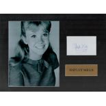 Hayley Mills 16x12 inch mounted signature piece includes signed album page and stunning vintage