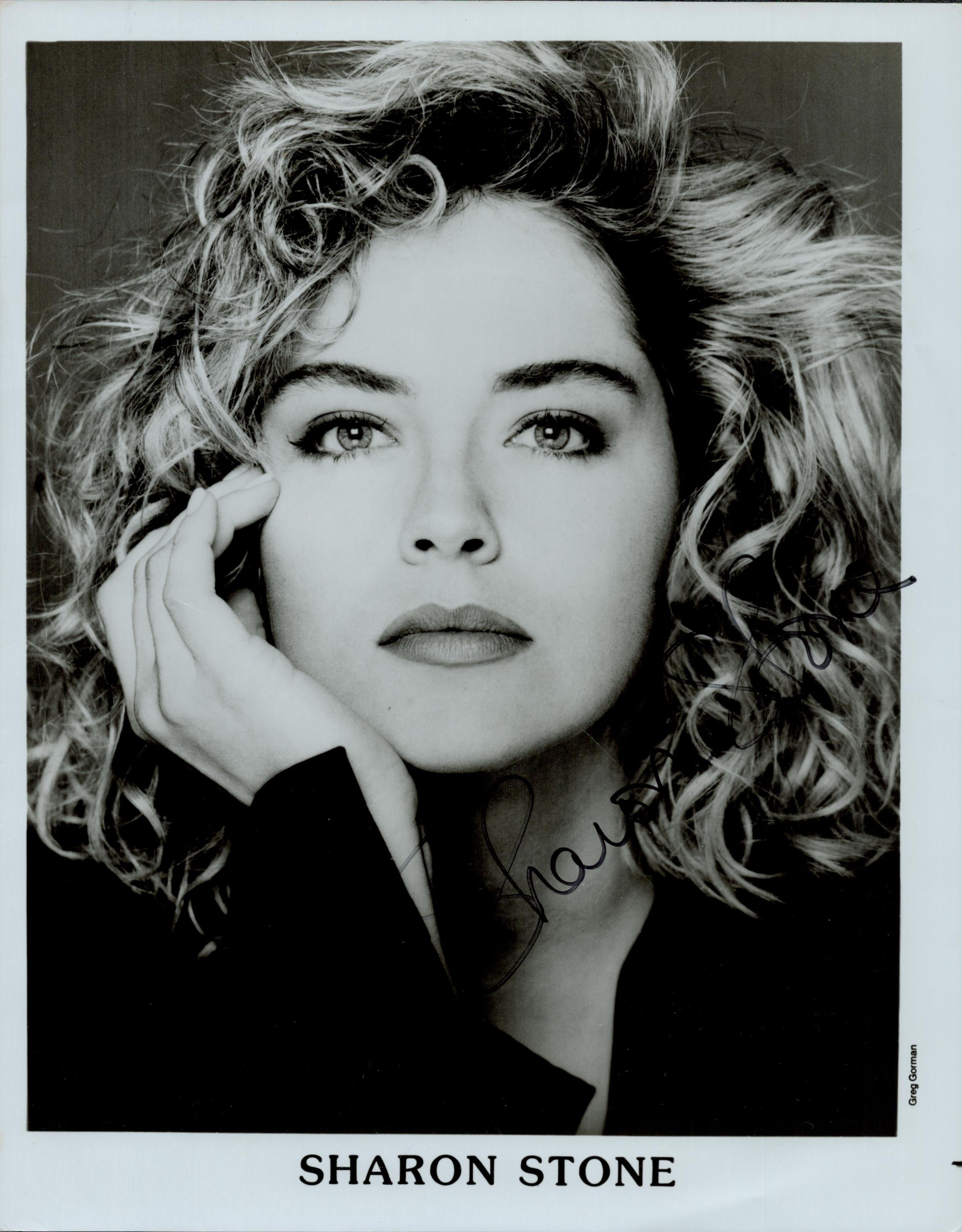 Sharon Stone signed 10x8 inch black and white promo photo. Good condition. All autographs come