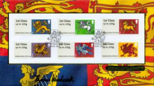 Thomas Woodcock signed Heraldic Beasts FDC Kew Richmond 13th May 2015. Good condition. All