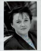 Pauline Quirke signed 10x8 inch black and white photo dedicated. Good condition. All autographs come