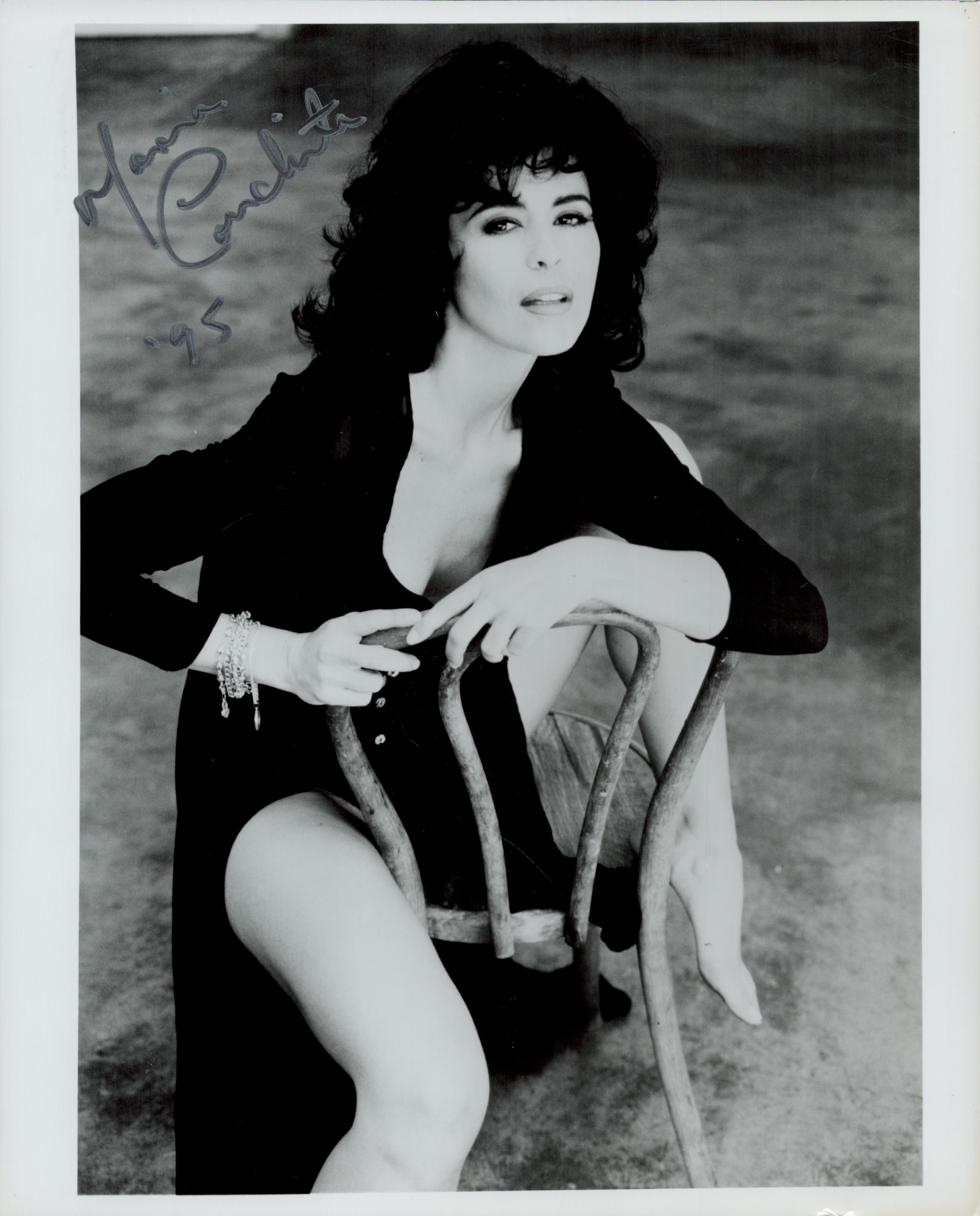 Maria Conchita Alonso signed 10x8 inch black and white photo. Good condition. All autographs come