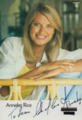 Anneka Rice signed 6x4 inch colour promo photo dedicated. Good condition. All autographs come with a