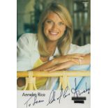 Anneka Rice signed 6x4 inch colour promo photo dedicated. Good condition. All autographs come with a