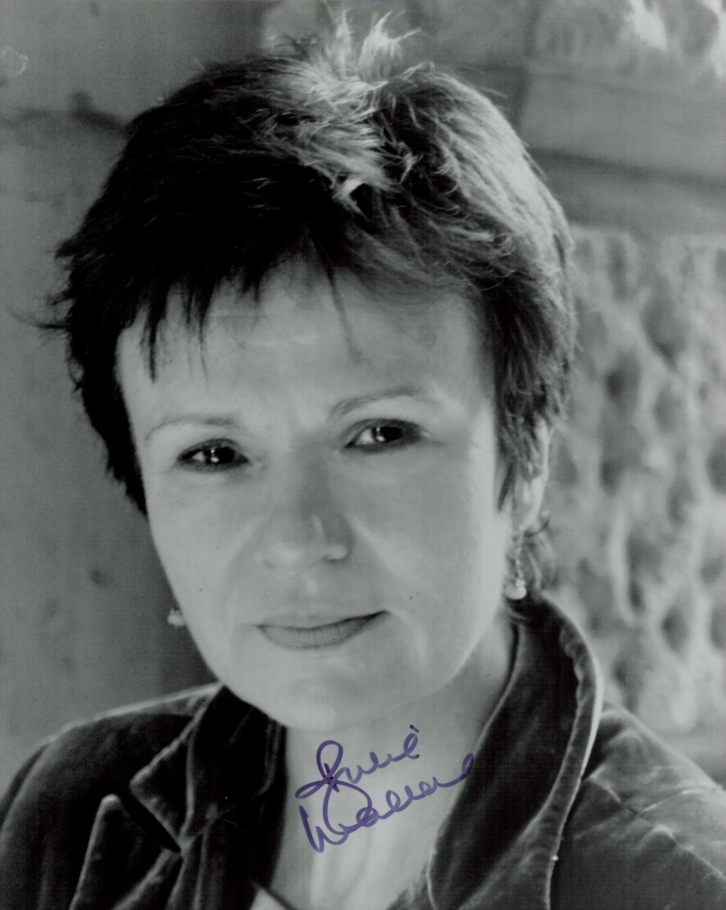Julie Walters signed 10x8 inch black and white photo. Good condition. All autographs come with a