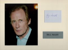 Bill Nighy 16x12 inch mounted signature piece includes signed album page and colour photo. Good