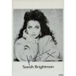 Sarah Brightman signed 6x4inch black and white photo. Good condition. All autographs come with a