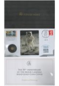 50th anniversary of the moon landing solid gold coin cover. Macclesfield 1/1/19 postmark. Good