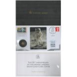 50th anniversary of the moon landing solid gold coin cover. Macclesfield 1/1/19 postmark. Good