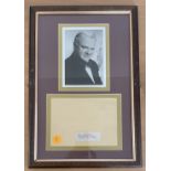 James Cagney signed 19x12 mounted and framed display includes signed vintage black and white photo