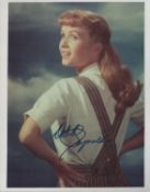 Debbie Reynolds vintage signed colour photo 10x8 Inch. Was an American actress, singer, and