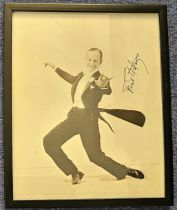 Fred Astaire signed 11x9 inch overall framed and mounted vintage sepia photo. Good condition. All