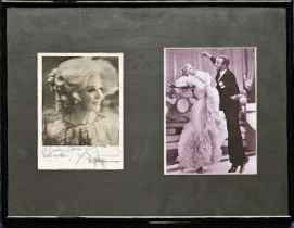 Ginger Rogers signed 16x12 overall size frame with 2 photos inside 1 signed of Rogers and then