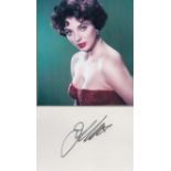 Joan Collins DBE signed Autograph post card 5.5x3.5 Inch includes colour photo Approx. 6.25x5