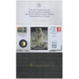 50th anniversary of the moon landing quarter ounce gold proof presentation cover. Macclesfield 1/1/