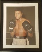 Muhammad Ali Colour Print Housed in a Frame Measuring 22 x 19. Good condition. All autographs come