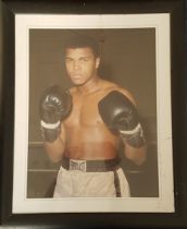 Muhammad Ali Colour Print Housed in a Frame Measuring 22 x 19. Good condition. All autographs come