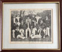 Cricket. Vintage Newspaper Page From 1902 Showing Australian Cricket Team in 1902. Some Fox marks