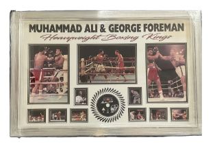 Muhammad Ali and George Foreman signed When we were Kings DVD mounted and framed with various colour