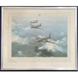 Wg Cdr Bill Townsend Signed Robert Taylor Colour Print Titled Wellington. Housed in Silver Effect