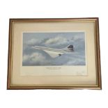Captain Jock Lowe and Anthony Hansard signed Concorde End of an Era print mounted and framed