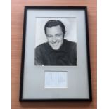 William Holden signed mounted and framed black and white photo with signature below. Good condition.