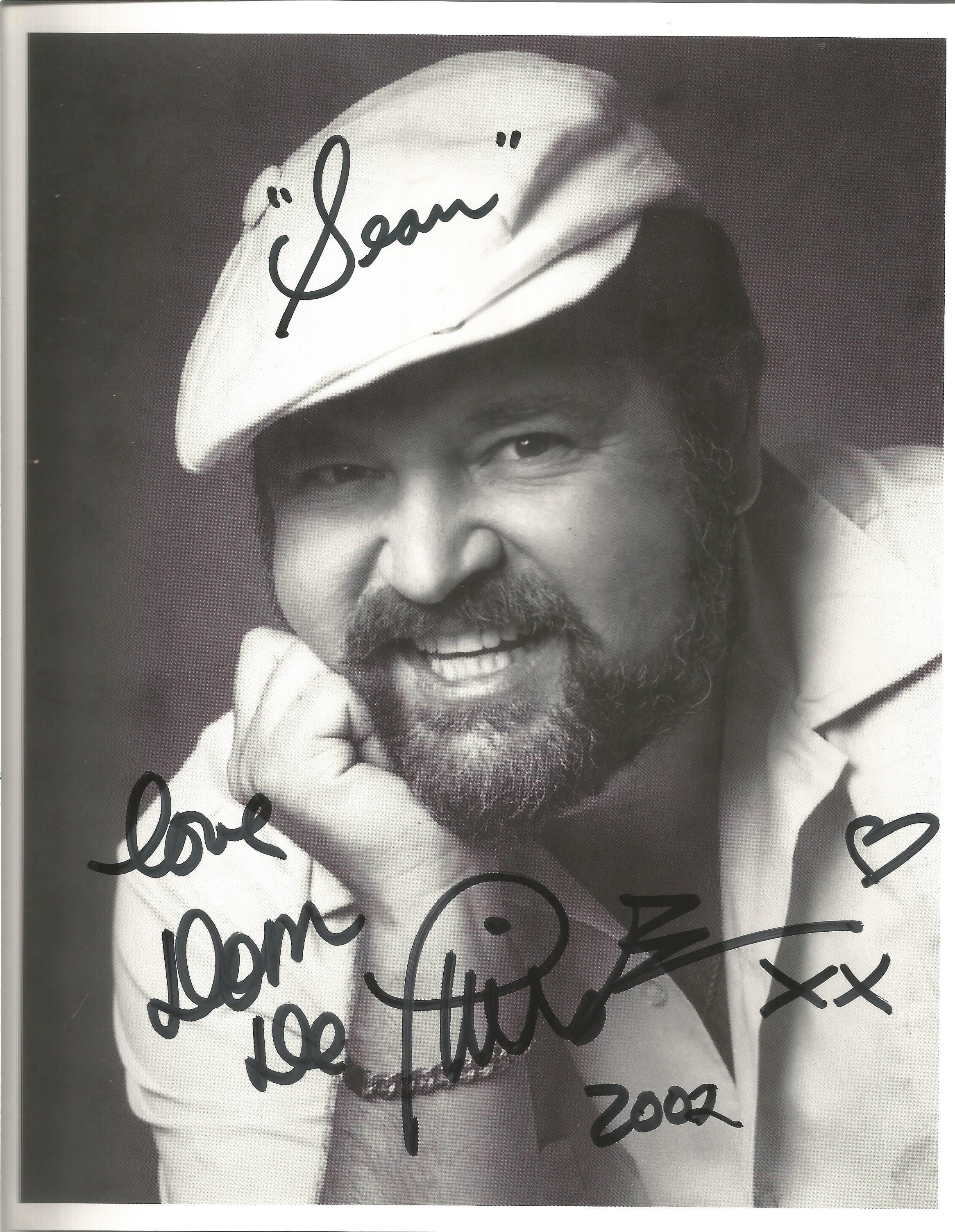 Dom DeLuise signed 10x8 inch black and white photo dedicated. Good Condition. All autographs come