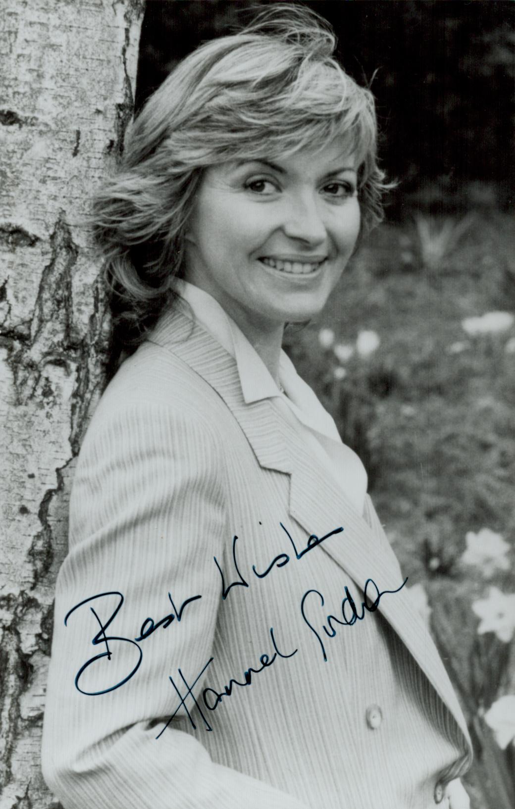 Hannah Gordon signed black & white photo 5.5x3.5 Inch. Is a Scottish actress and presenter who is