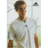 Andy Murray signed Adidas 6x4 inch colour promo photo dedicated. Good Condition. All autographs come