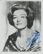 Myrna Loy signed 10x8 inch black and white photo dedicated. Good Condition. All autographs come with