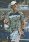 Andy Murray signed 6x4 inch Fred Perry colour promo photo dedicated. Good Condition. All