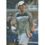 Andy Murray signed 6x4 inch Fred Perry colour promo photo dedicated. Good Condition. All