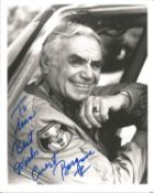 Ernest Borgnine signed 10x8 inch black and white photo dedicated. Good Condition. All autographs