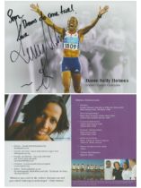 Dame Kelly Holmes signed 8x6 inch colour promo photo dedicated. Good Condition. All autographs