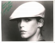 Jamie Lee Curtis signed 10x8 inch black and white photo dedicated. Good Condition. All autographs