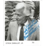 Efrem Zimblast JR signed 10x8 inch black and white promo photo dedicated. Good Condition. All